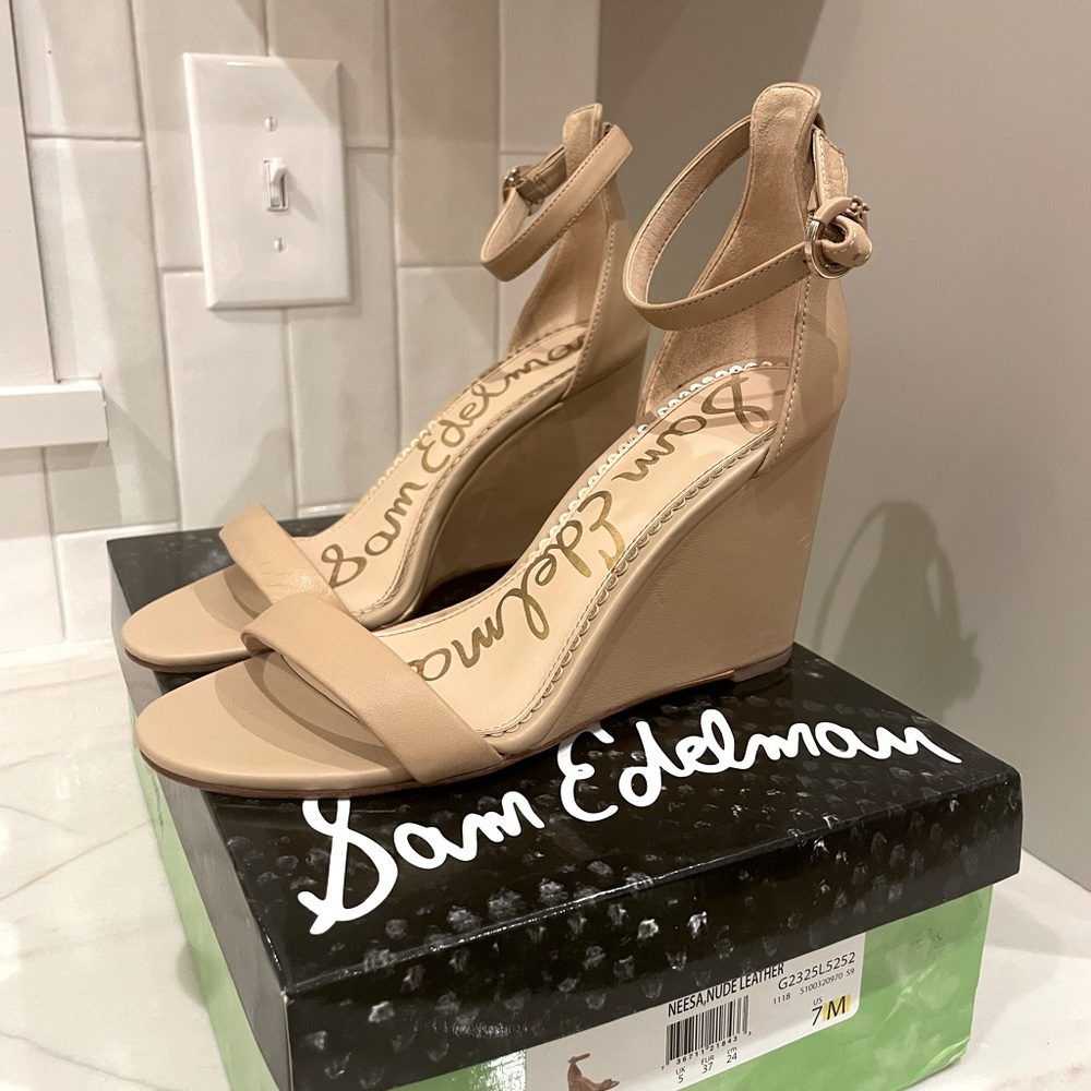 Sam Edelman Neesa Size 7 Nude Wedge